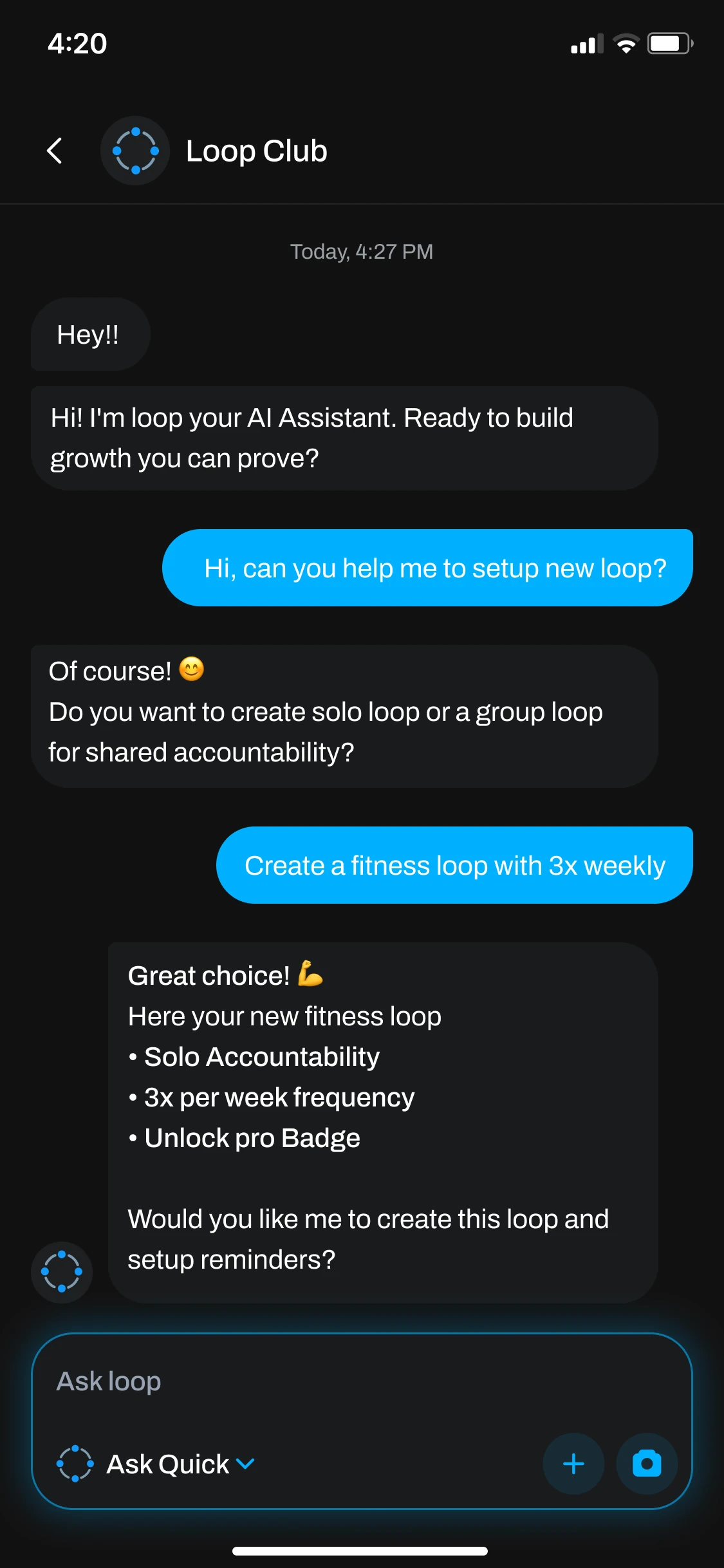 Loop Club AI-powered coaching creating personalized fitness loops